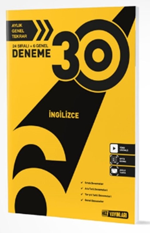resm Hız Yayınları 6. Sınıf İngilizce 30 lu Deneme