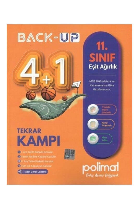 resm Polimat Yayınları 11. Sınıf Back Up 4+1 Eşit Ağırlık Kamp Kitabı
