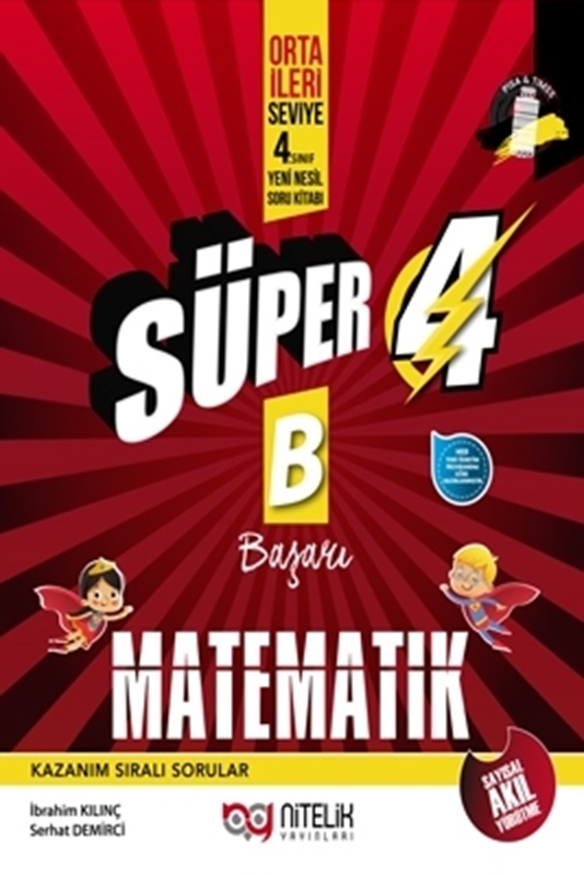 resm Süper 4 Sınıf Matematik B Başarı Yeni Nesil Soru Kitabı Nitelik Yayınları