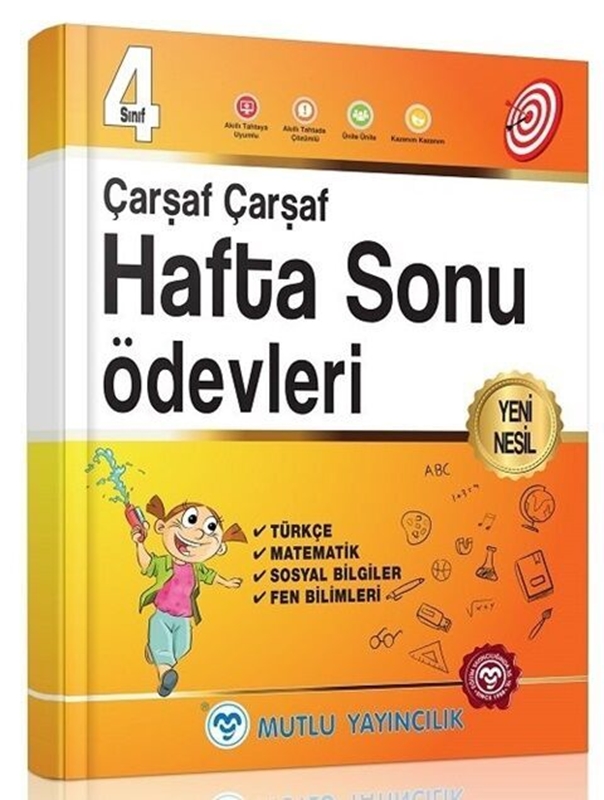 resm Mutlu Yayıncılık 4. Sınıf Tüm Dersler Çarşaf Çarşaf Hafta Sonu Ödevleri