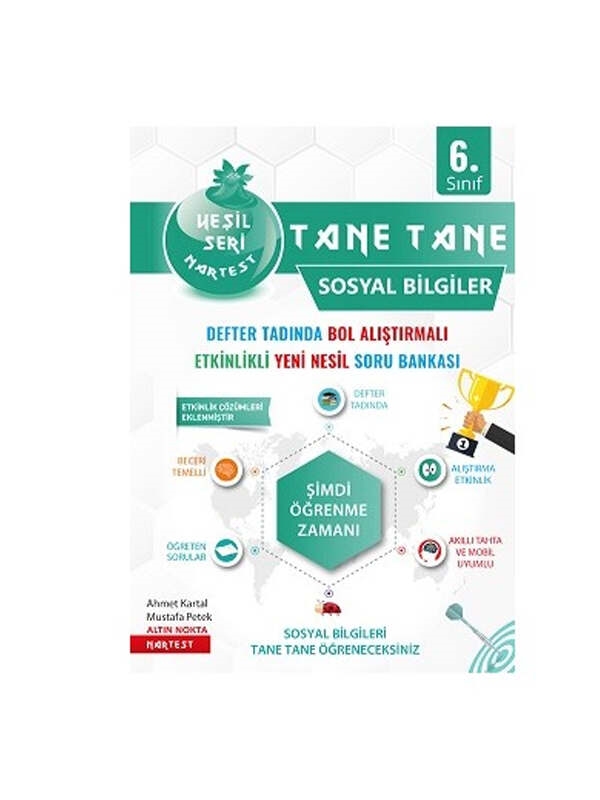 resm Nartest Yayınları 6. Sınıf Yeşil Tane Tane Sosyal Bilgiler Soru Bankası