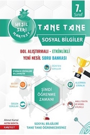 Resim Nartest Yayınları 7. Sınıf Yeşil Tane Tane Sosyal Bilgiler Soru Bankası