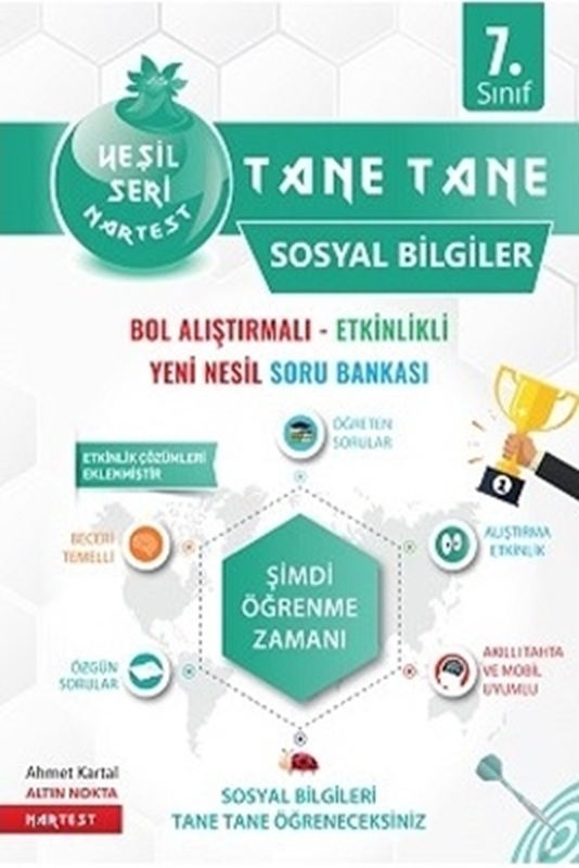 resm Nartest Yayınları 7. Sınıf Yeşil Tane Tane Sosyal Bilgiler Soru Bankası