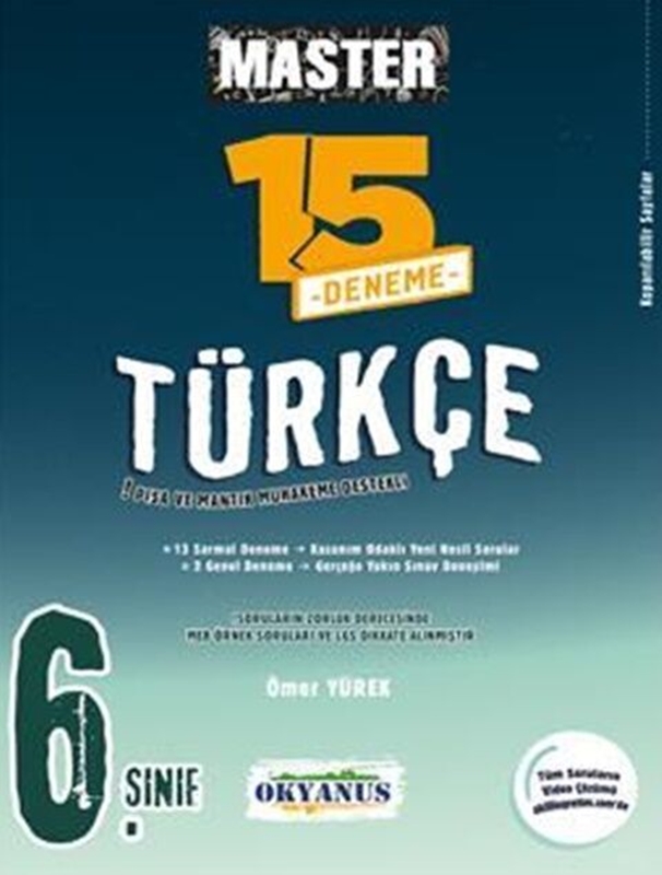 resm Okyanus Yayınları 6. Sınıf Master 15 Türkçe Denemesi
