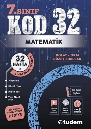 Resim Tudem Yayınları 7. Sınıf Matematik Kod 32 Tekrar Testleri