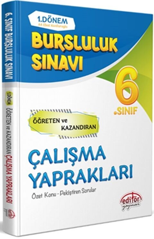 resm Editör Yayınları 6. Sınıf 1. Dönem Bursluluk Sınavı Çalışma Yaprakları