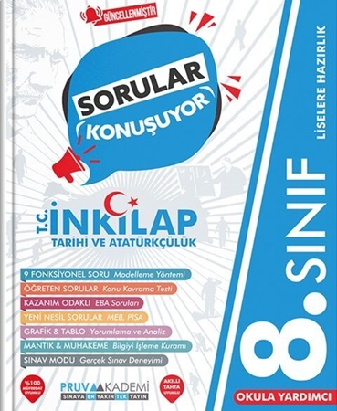 Resim Pruva Akademi 8. Sınıf T.C. İnkılap Tarihi ve Atatürkçülük Sorular Konuşuyor Soru Bankası