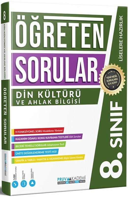 resm Pruva Akademi 8. Sınıf Din Kültürü ve Ahlak Bilgisi Öğreten Soru Bankası