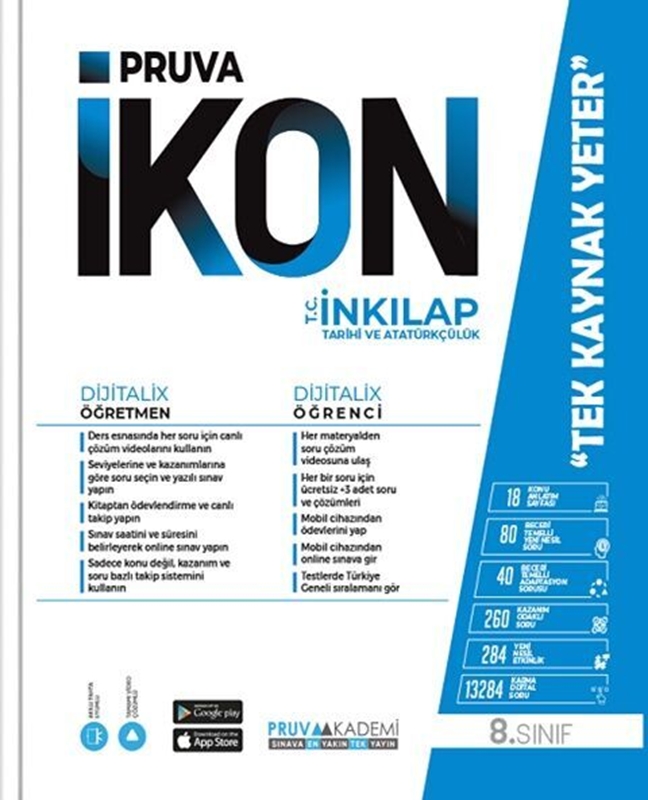 resm Pruva Akademi 8. Sınıf T.C. İnkılap Tarihi ve Atatürkçülük İkon Konu Anlatımlı