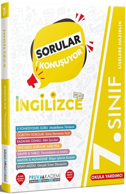 resm Pruva Akademi 7. Sınıf İngilizce Sorular Konuşuyor Soru Bankası