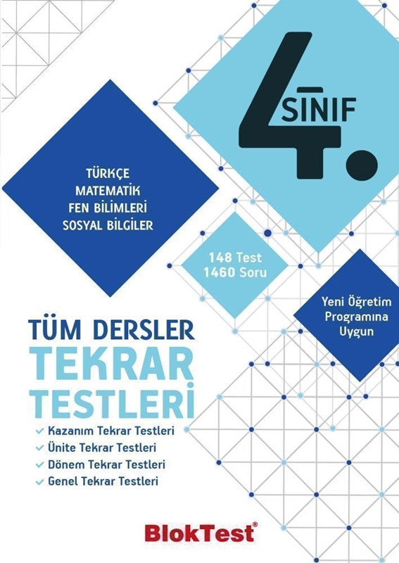 resm Bloktest Yayınları 4. Sınıf Tüm Dersler Tekrar Testleri