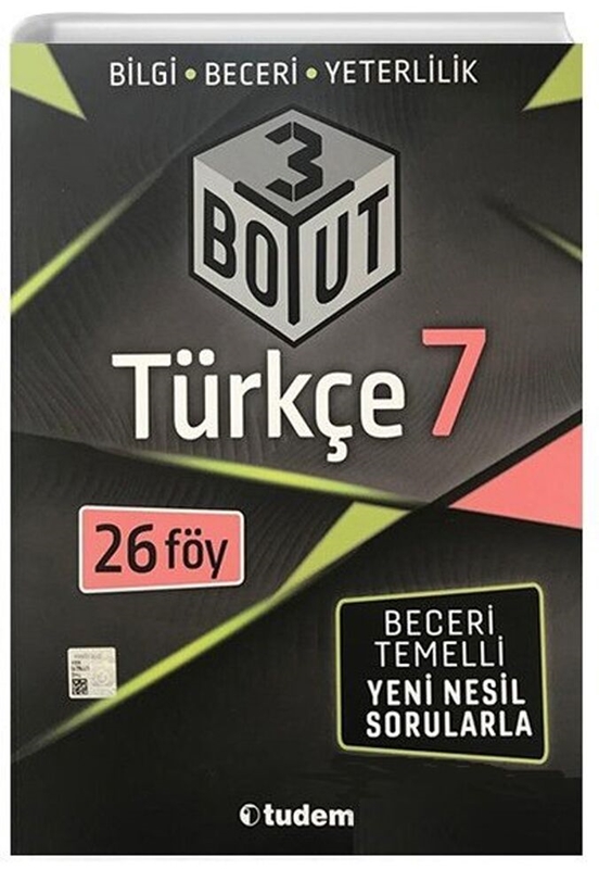 resm Tudem Yayınları 7. Sınıf Türkçe 3 Boyut Beceri Temelli Soru Bankası