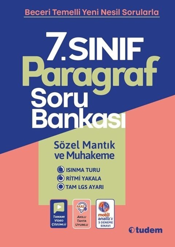 resm Tudem Yayınları 7. Sınıf Paragraf Soru Bankası