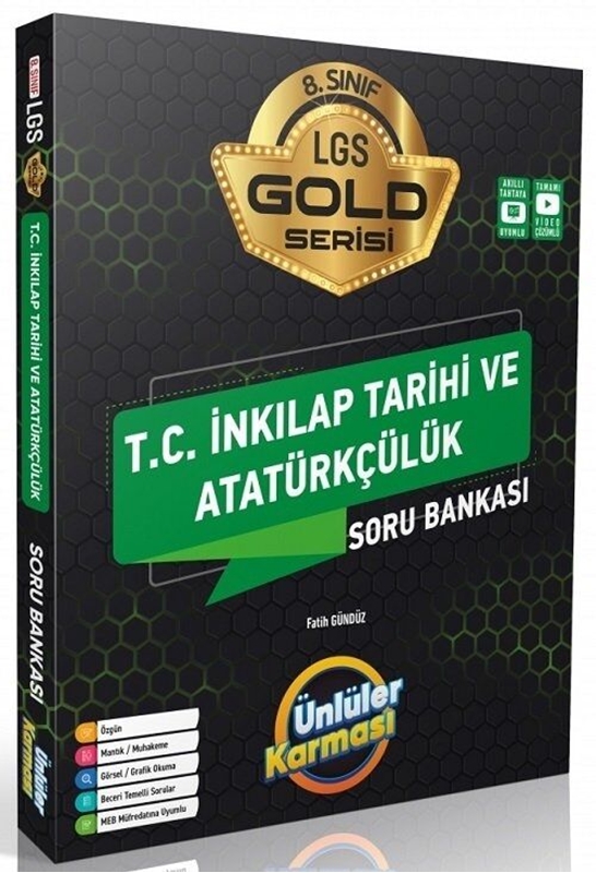 resm Ünlüler Karması 8. Sınıf LGS T.C İnkılap Tarihi ve Atatürkçülük Gold Serisi Soru Bankası