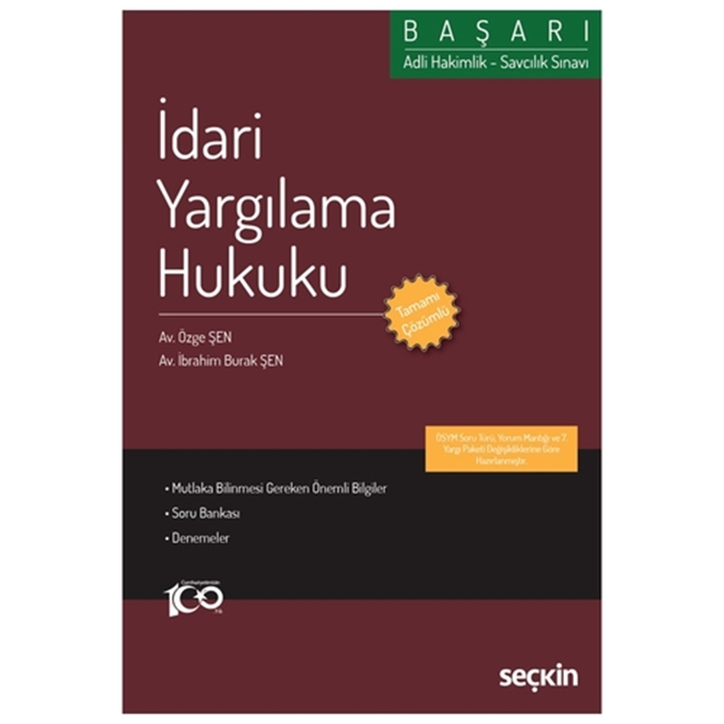 resm Başarı İdari Yargılama Hukuku Tamamı Çözümlü Soru Bankası
