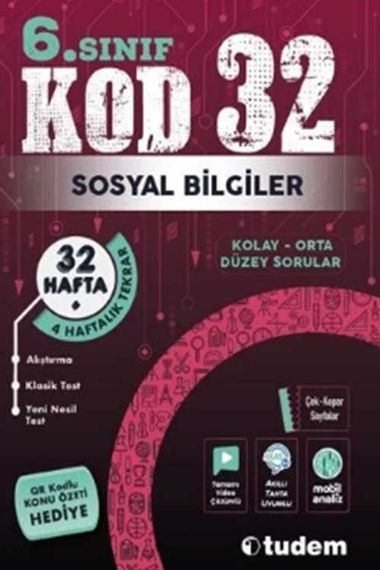 resm 6. Sınıf Sosyal Bilgiler Kod 32 Tekrar Testleri Tudem Yayınları