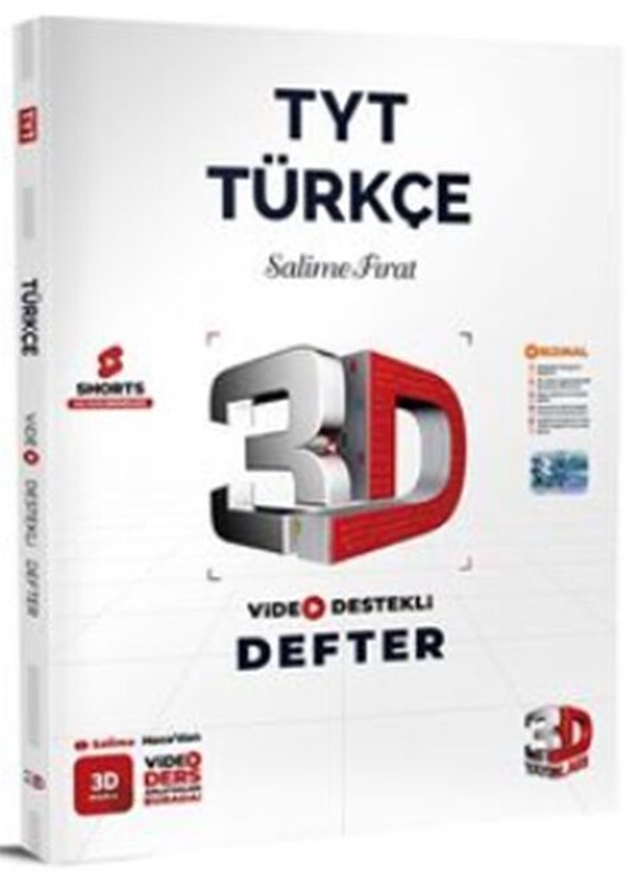 resm 3D Yayınları 2024 TYT Türkçe Video Destekli Defter