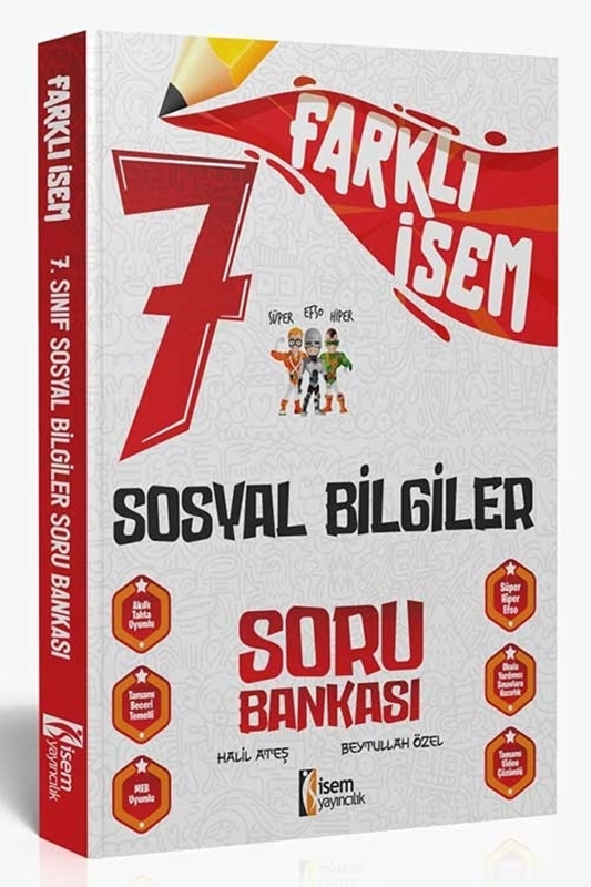 resm 2024 Farklı İsem 7. Sınıf Sosyal Bilgiler Soru Bankası İsem Yayıncılık