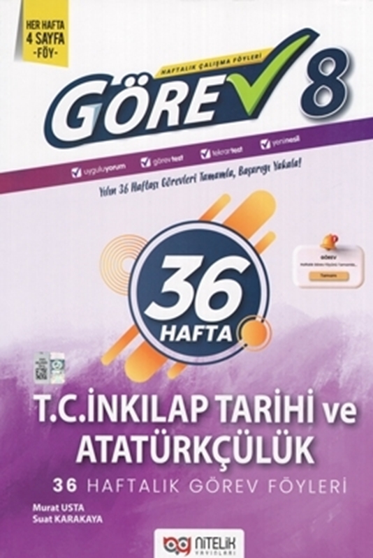 resm 8.Sınıf Görev T.C İnkılap Tarihi ve Atatürkçülük 36 Haftalık Görev Föyleri