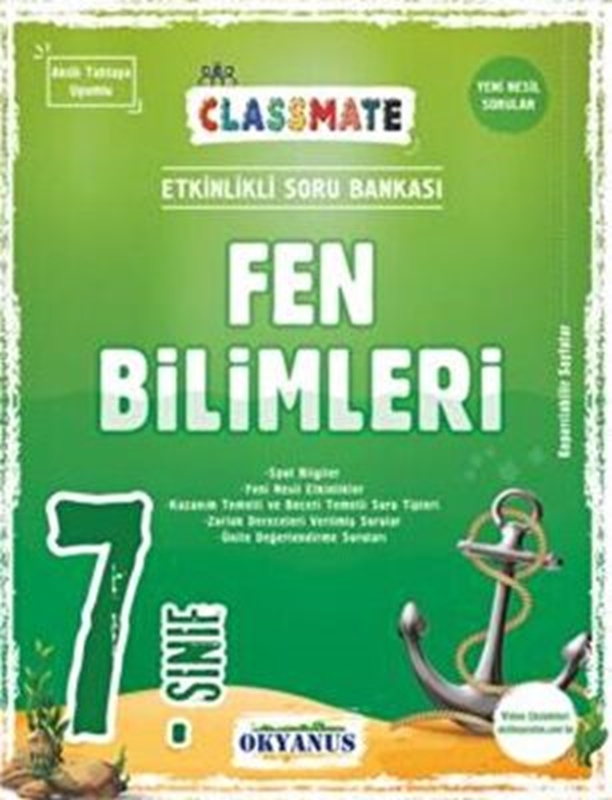 resm Okyanus Yayınları 7. Sınıf Classmate Fen Bilimleri Soru Bankası