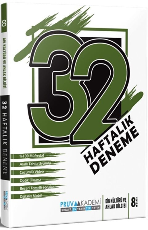 resm Pruva Akademi 8. Sınıf Din Kültürü ve Ahlak Bilgisi 32 Haftalık Deneme