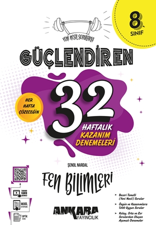 Resim 8. Sınıf Güçlendiren 32 Haftalık Fen Bilimleri Kazanım Denemeleri