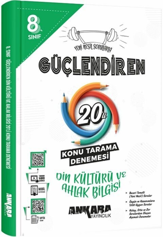 resm Ankara Yayıncılık 8. Sınıf Din Kültürü ve Ahlak Bilgisi Güçlendiren 20 Konu Tarama Denemesi