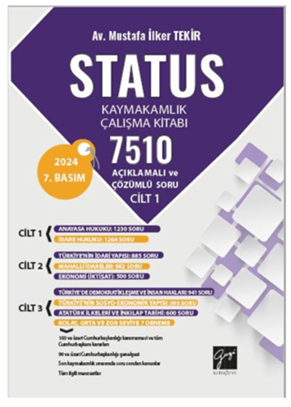 resm Status Kaymakamlık Çalışma Kitabı 7510 Açıklamalı ve Çözümlü Soru
