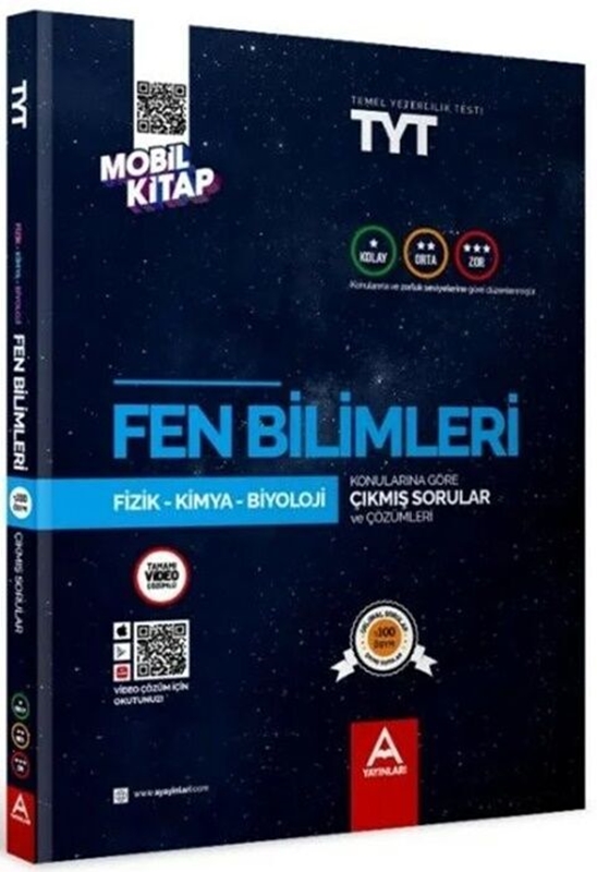 resm A Yayınları TYT Fen Bilimleri Konularına ve Zorluk Derecelerine Göre Çıkmış Soru ve Çözümleri