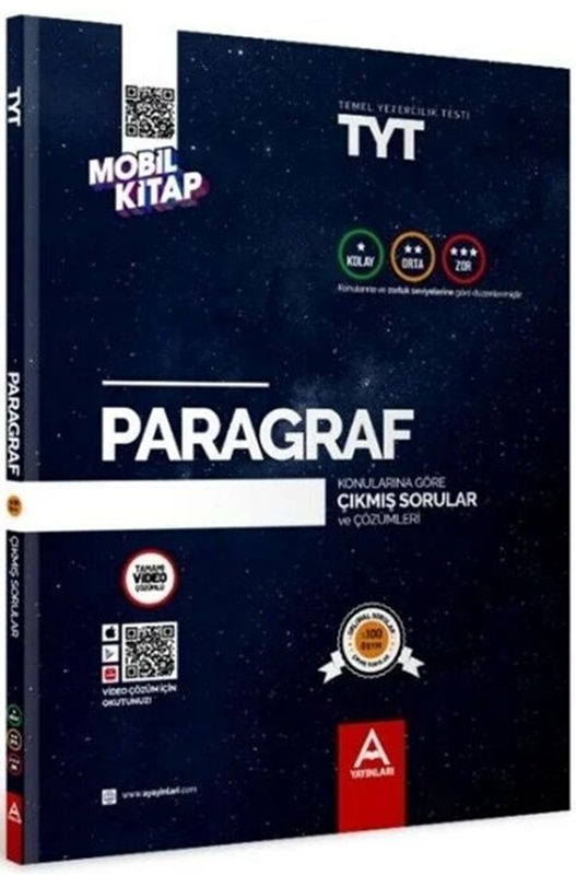 resm A Yayınları TYT Paragraf Konularına ve Zorluk Derecelerine Göre Çıkmış Soru ve Çözümleri