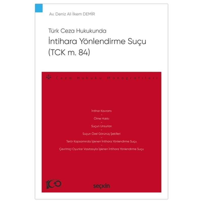 resm Türk Ceza Hukukunda İntihara Yönlendirme Suçu – Deniz Ali İlkem Demir
