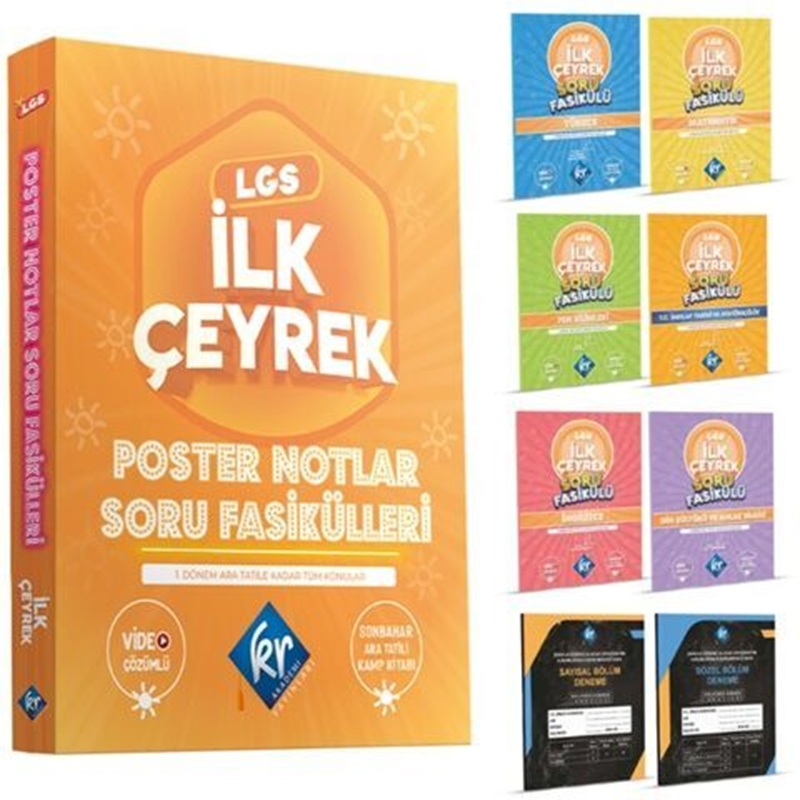 resm KR Akademi 8. Sınıf LGS İlk Çeyrek Poster Notlar Soru Fasikülleri