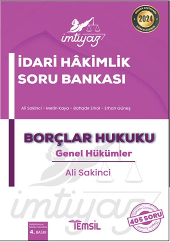 resm İmtiyaz İdari Hakimlik Soru Bankası Borçlar Hukuku Genel Hükümler