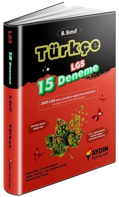 resm Aydın Yayınları LGS 8. Sınıf Türkçe 15 Deneme