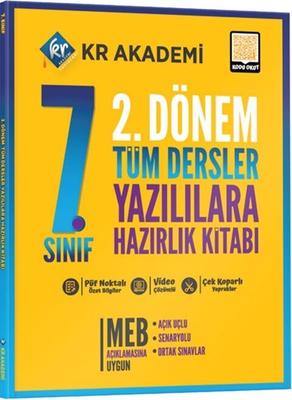 resm KR Akademi 7. Sınıf 2. Dönem Tüm Dersler Yazılılara Hazırlık Kitabı