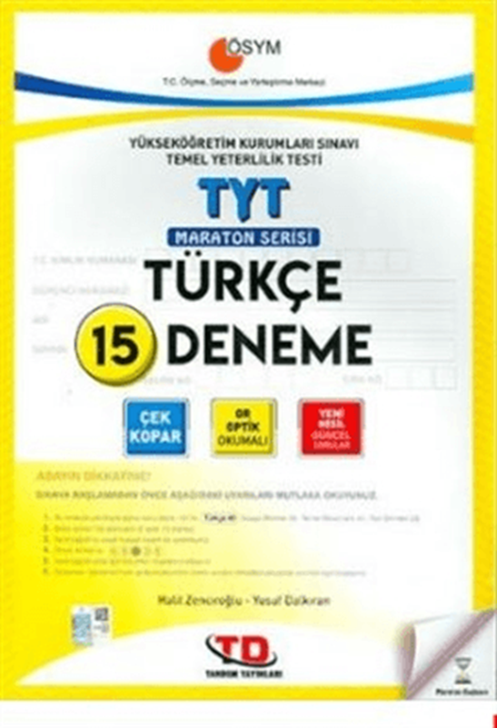 resm Tandem TYT Türkçe 15 Deneme