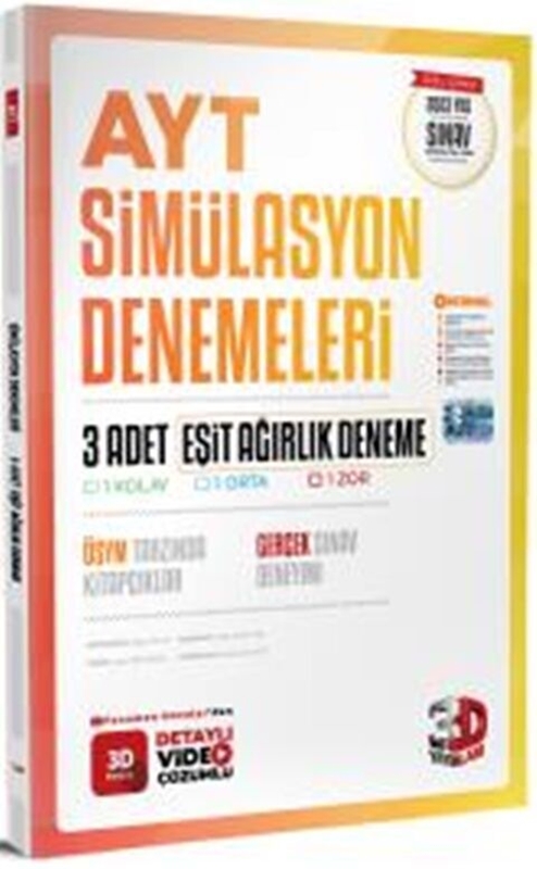 resm 3D Yayınları AYT Eşit Ağırlık 3 lü Simülasyon Genel Deneme