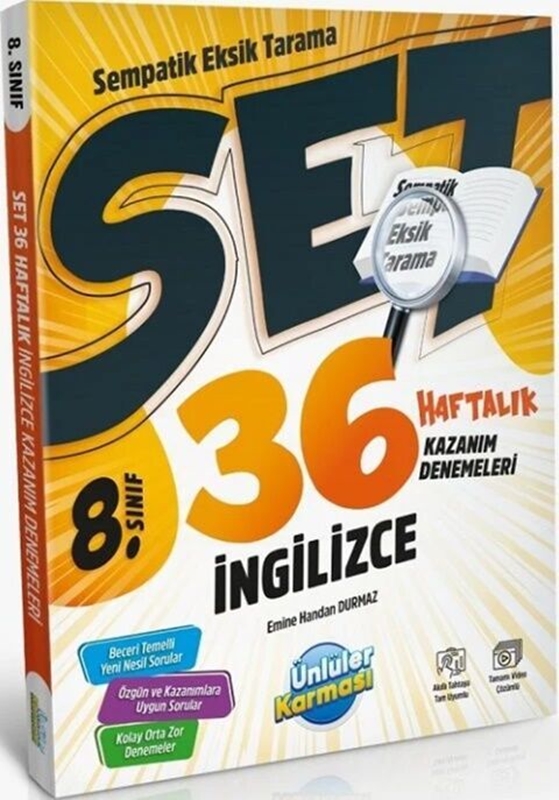 resm 8. Sınıf İngilizce SET 36 Haftalık Kazanım Denemeleri