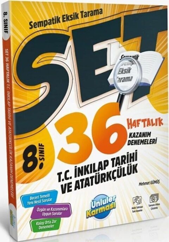 resm 8. Sınıf T.C İnkılap Tarihi ve Atatürkçülük SET 36 Haftalık Kazanım Denemeleri