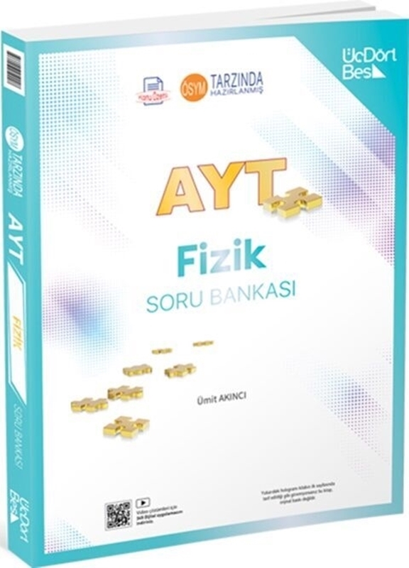 resm ÜçDörtBeş Yayınları AYT Fizik Soru Bankası