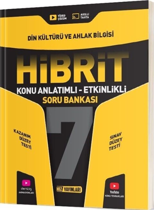 resm Hız Yayınları 7. Sınıf Din Kültürü ve Ahlak Bilgisi HİBRİT Konu Anlatımlı Etkinlikli Soru Bankası
