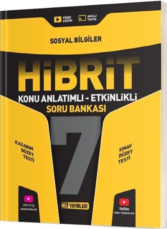 resm Hız Yayınları 7. Sınıf Sosyal Bilgiler HİBRİT Konu Anlatımlı Etkinlikli Soru Bankası