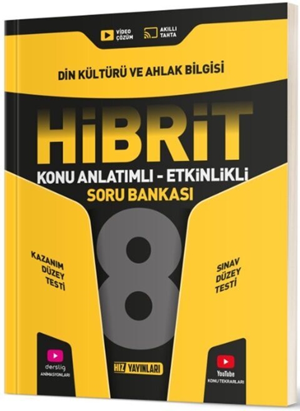 resm Hız Yayınları 8. Sınıf Din Kültürü ve Ahlak Bilgisi HİBRİT Konu Anlatımlı Etkinlikli Soru Bankası