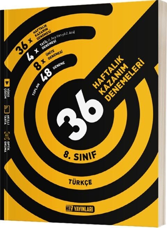 resm Hız Yayınları 8. Sınıf Türkçe 36 Haftalık Kazanım Denemeleri