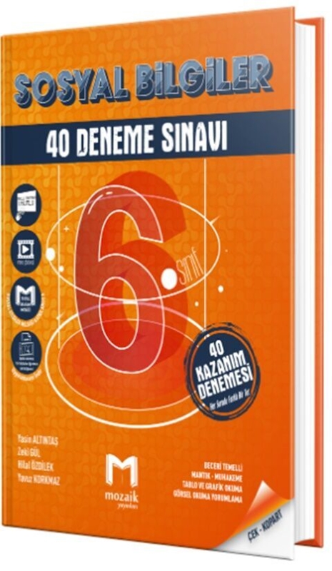 resm Mozaik Yayınları 6. Sınıf Sosyal Bilgiler 40 lı Deneme