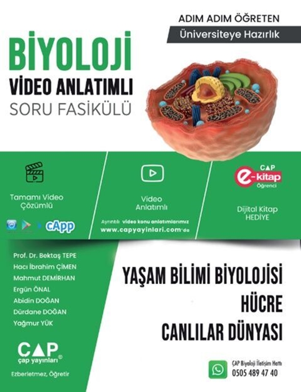 resm Çap Üniversiteye Hazırlık Yaşam Bilimi Biyolojisi Hücre ve Canlılar Dünyası Soru Fasikülü