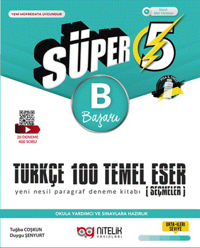 resm Süper 5.Sınıf Türkçe 100 Temel Eser B Başarı Yeni Nesil Paragraf Deneme Kitabı