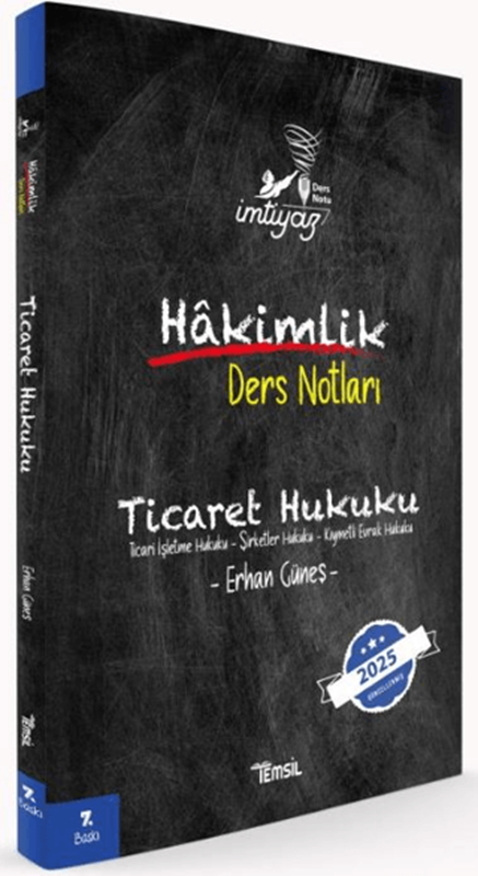 resm İmtiyaz Hakimlik Ders Notları Ticaret Hukuku