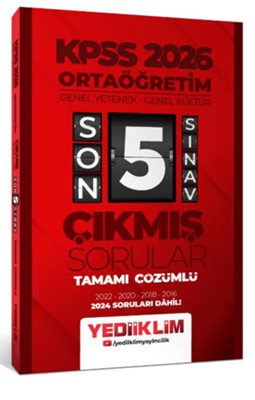 resm 2026 Ortaöğretim Genel Yetenek - Genel Kültür Tamamı Çözümlü Son 5 Sınav Çıkmış Sorular (2024 Soruları Dahil)