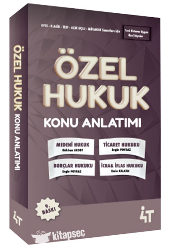 resm KPSS A Grubu Özel Hukuk Konu Anlatım 4T Yayınları